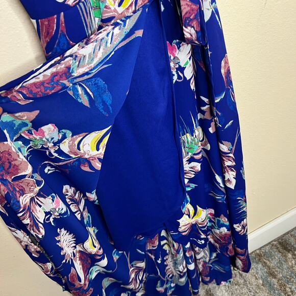 Chris McLaughlin Blue Floral Maxi Wrap Dress 12 - Picture 4 of 12